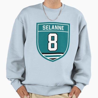 Selanne 8 Emblem Sweatshirt - Novelty Apparel Men Women - T-Shirt, Sweatshirt, Hoodie