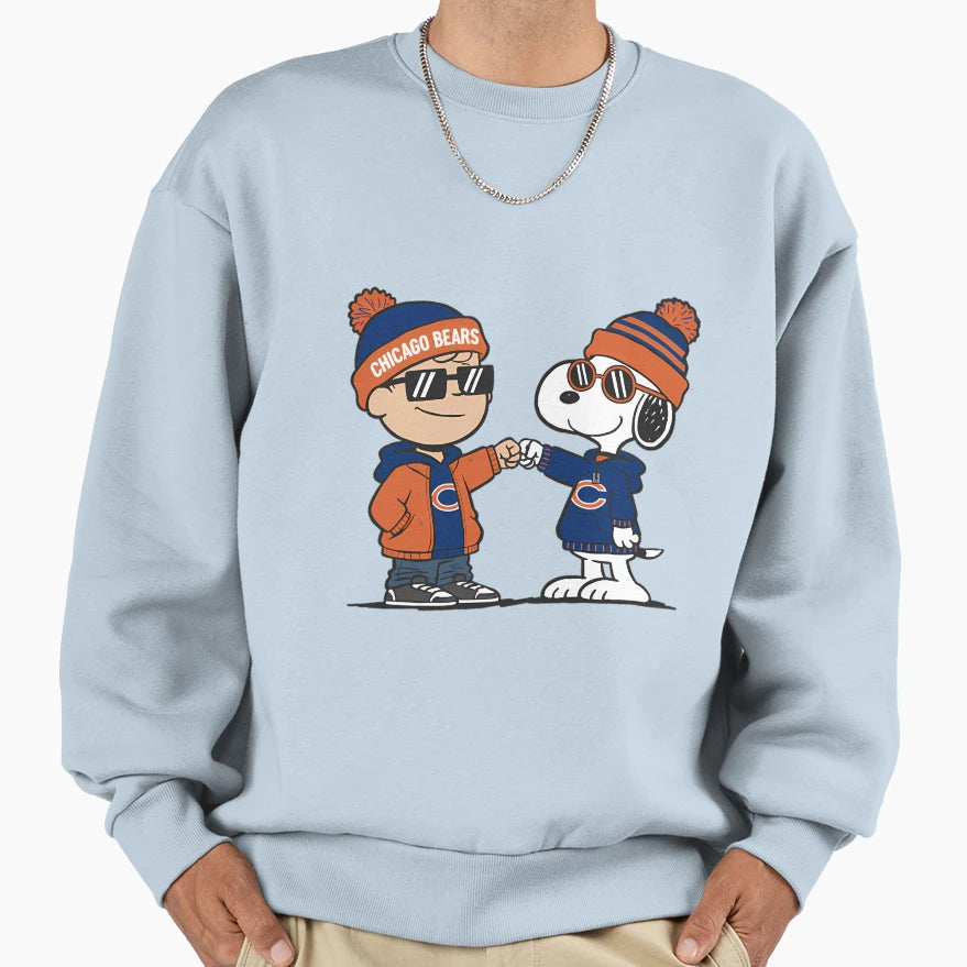 Snoopy And Charlie Brown Chicago Bears Sweatshirt - Unique Graphic Unisex - T-Shirt, Sweatshirt, Hoodie
