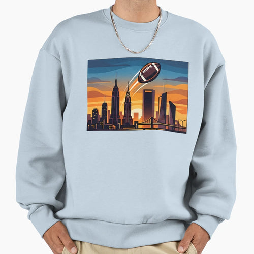 New York Football Skyline Sweatshirt - Aesthetic Graphic for Adults - T-Shirt, Sweatshirt, Hoodie