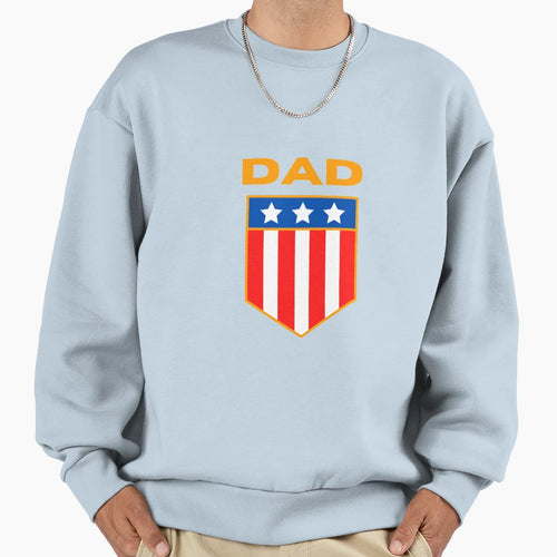 Dad Patriotic American Flag Banner Sweatshirt - Minimalist Print for Adults - T-Shirt, Sweatshirt, Hoodie