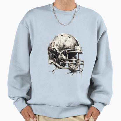 Drawing Helmet Football American Sweatshirt - Trendy Graphic for Adults - T-Shirt, Sweatshirt, Hoodie