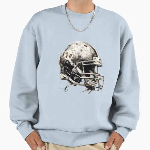 Drawing Helmet Football American Sweatshirt - Trendy Graphic for Adults - T-Shirt, Sweatshirt, Hoodie