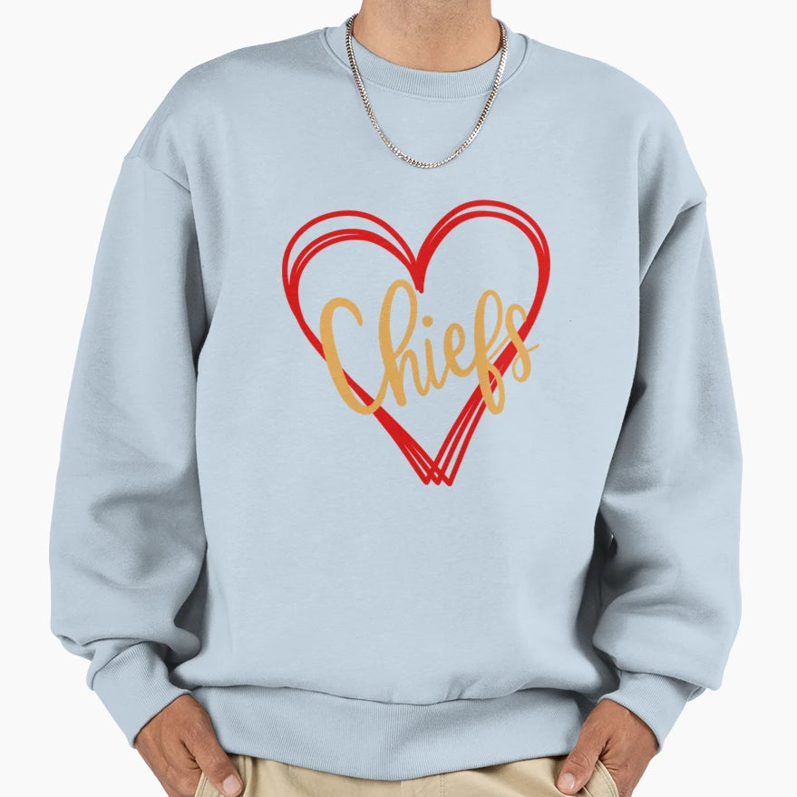 Chiefs Love Sweatshirt - Graphic Print Men Women - T-Shirt, Sweatshirt, Hoodie