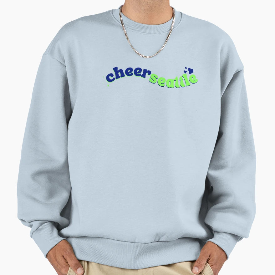 Blue And Green Swooshy Sweatshirt - Custom Art Print Unisex - T-Shirt, Sweatshirt, Hoodie
