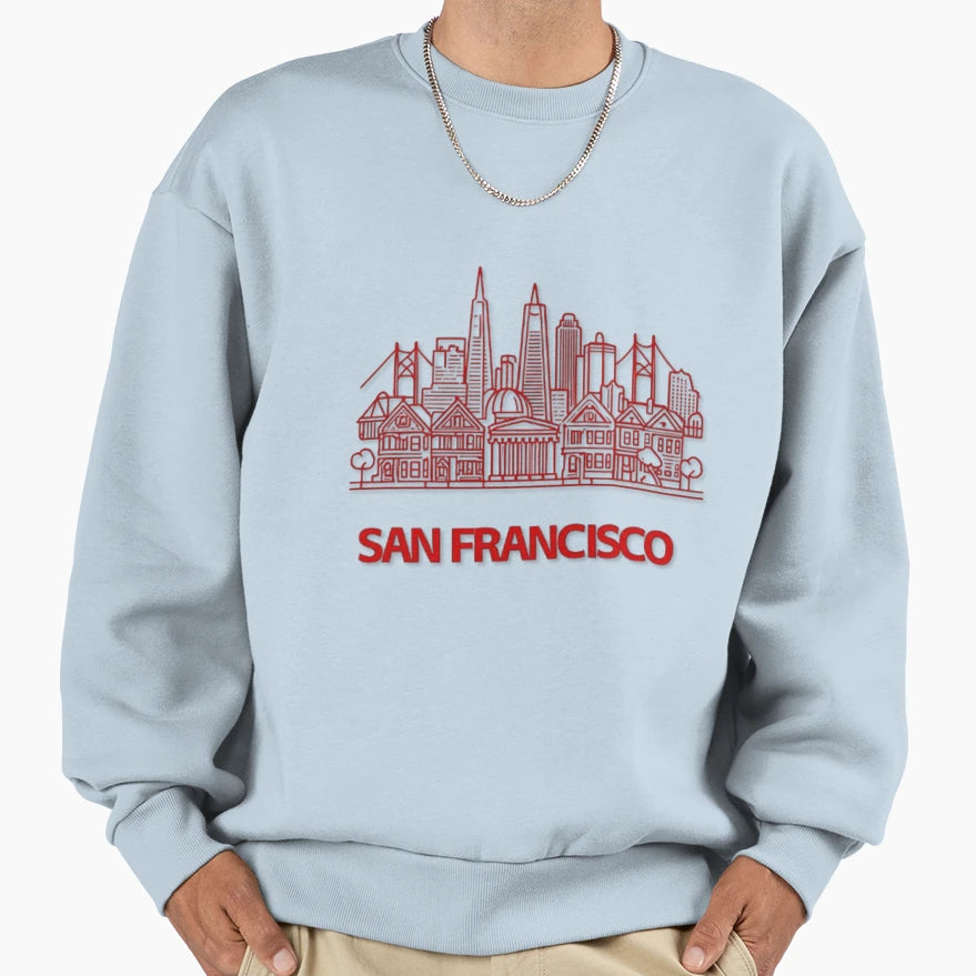 San Francisco California Sweatshirt - Minimalist Print for Adults - T-Shirt, Sweatshirt, Hoodie