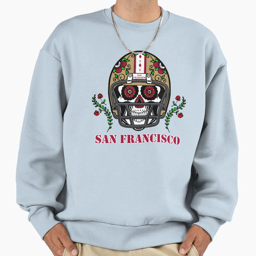 San Francisco Football Helmet Sugar Sweatshirt - Unique Graphic for Adults - T-Shirt, Sweatshirt, Hoodie