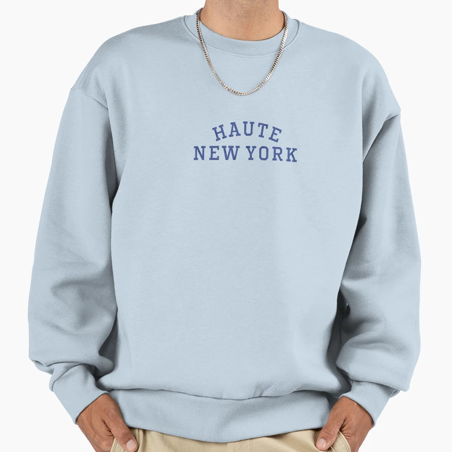 Haute New York Dark Blue Sweatshirt - Novelty Apparel Men Women - T-Shirt, Sweatshirt, Hoodie