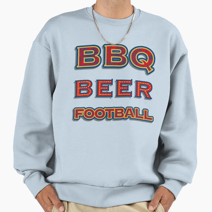 Red Blue Gold Bbq Beer Football Sweatshirt - Trendy Graphic Men Women - T-Shirt, Sweatshirt, Hoodie