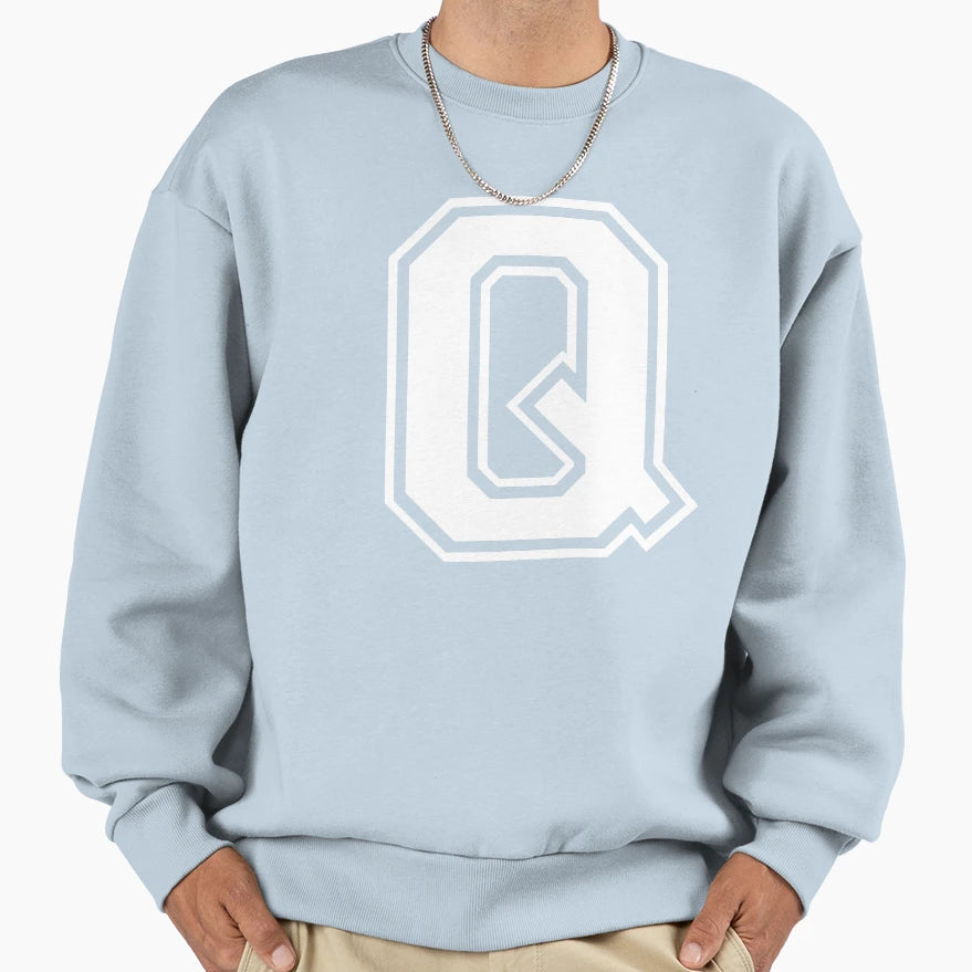 Letter Q Alphabet Sweatshirt - Aesthetic Graphic Men Women - T-Shirt, Sweatshirt, Hoodie