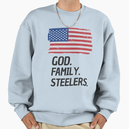 God Family Steelers Veterans Day Sweatshirt - Minimalist Print for Adults - T-Shirt, Sweatshirt, Hoodie
