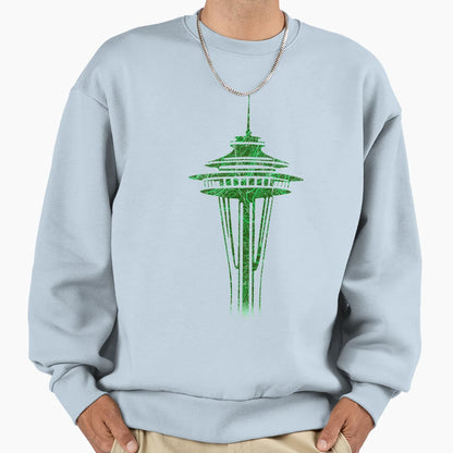 Topographic Space Needle Sweatshirt - Aesthetic Graphic for Adults - T-Shirt, Sweatshirt, Hoodie