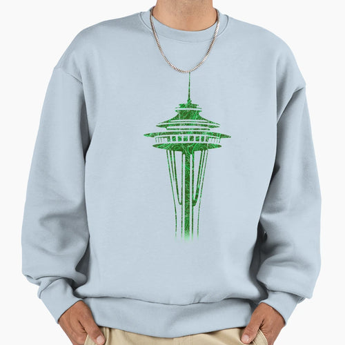 Topographic Space Needle Sweatshirt - Aesthetic Graphic for Adults - T-Shirt, Sweatshirt, Hoodie
