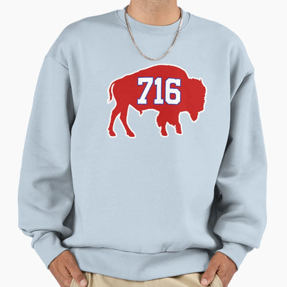 Buffalo 716 Area Code And T-Shirt - Unique Graphic for Adults - T-Shirt, Sweatshirt, Hoodie