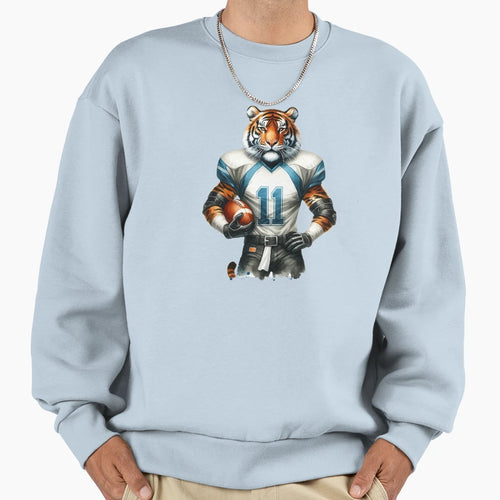 Tiger Amarican Football Sweatshirt - Novelty Apparel for Adults - T-Shirt, Sweatshirt, Hoodie