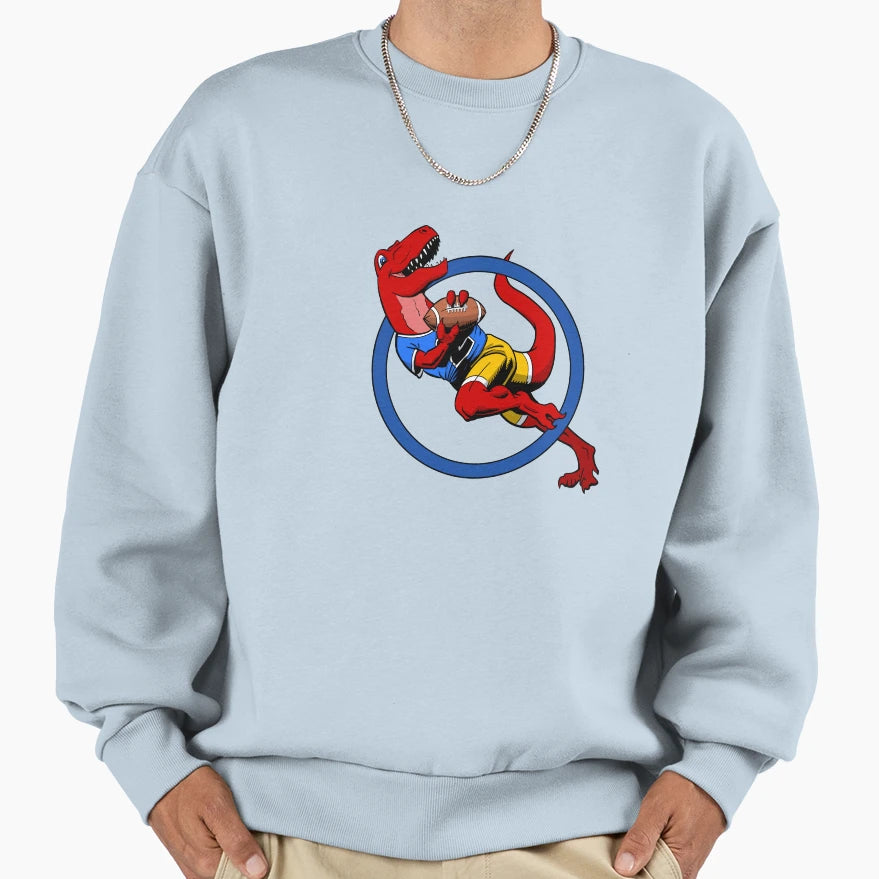 T Rex American Football Player Sweatshirt - Casual Everyday Wear for Adults - T-Shirt, Sweatshirt, Hoodie
