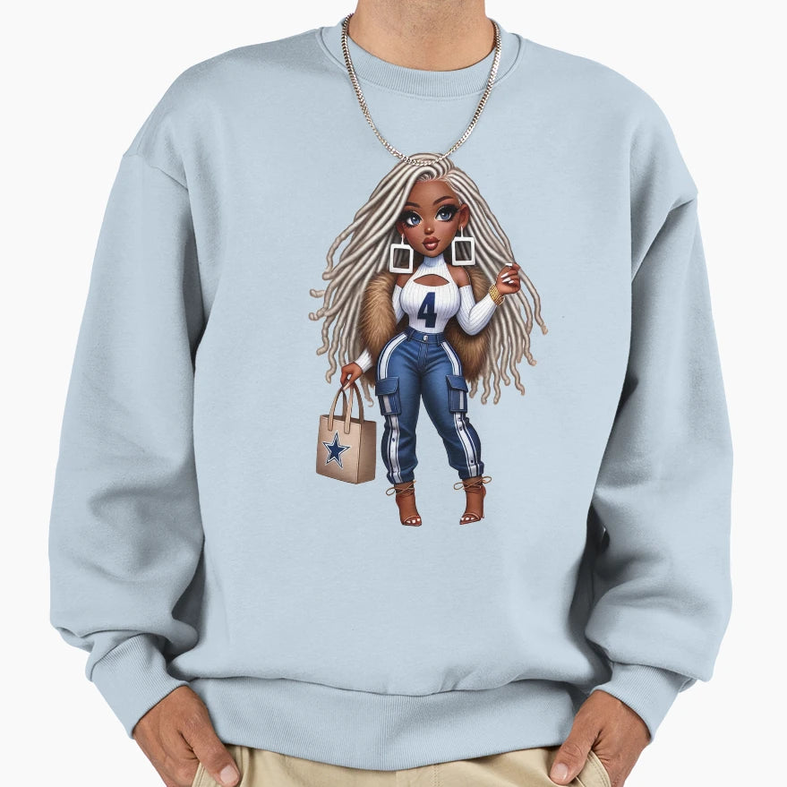 Dallas Cowboys Chibi Sweatshirt - Casual Everyday Wear for Adults - T-Shirt, Sweatshirt, Hoodie