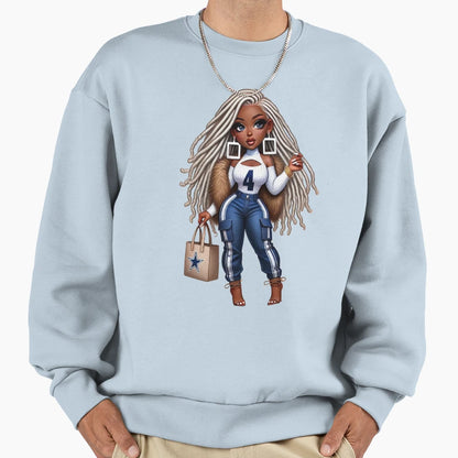 Dallas Cowboys Chibi Sweatshirt - Casual Everyday Wear for Adults - T-Shirt, Sweatshirt, Hoodie