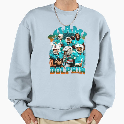 Miami Dolphins Bootleg Sweatshirt - Custom Art Print for Adults - T-Shirt, Sweatshirt, Hoodie