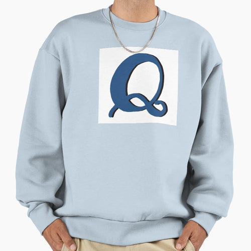 Letter Q Blue Initial Monogram Sweatshirt - Aesthetic Graphic Unisex - T-Shirt, Sweatshirt, Hoodie