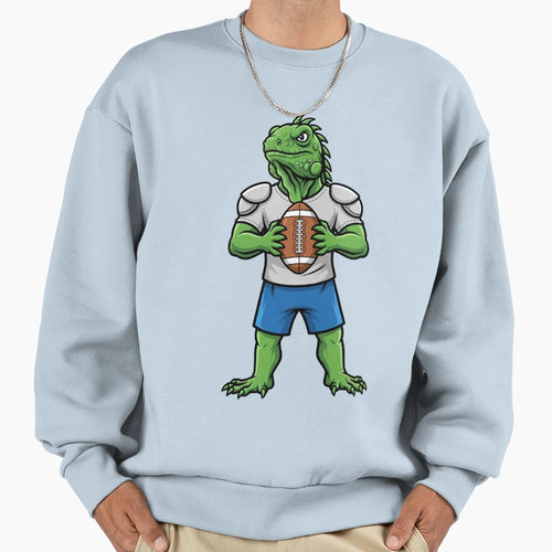 Iguana Football Mascot Reptile Sweatshirt - Casual Everyday Wear Men Women - T-Shirt, Sweatshirt, Hoodie