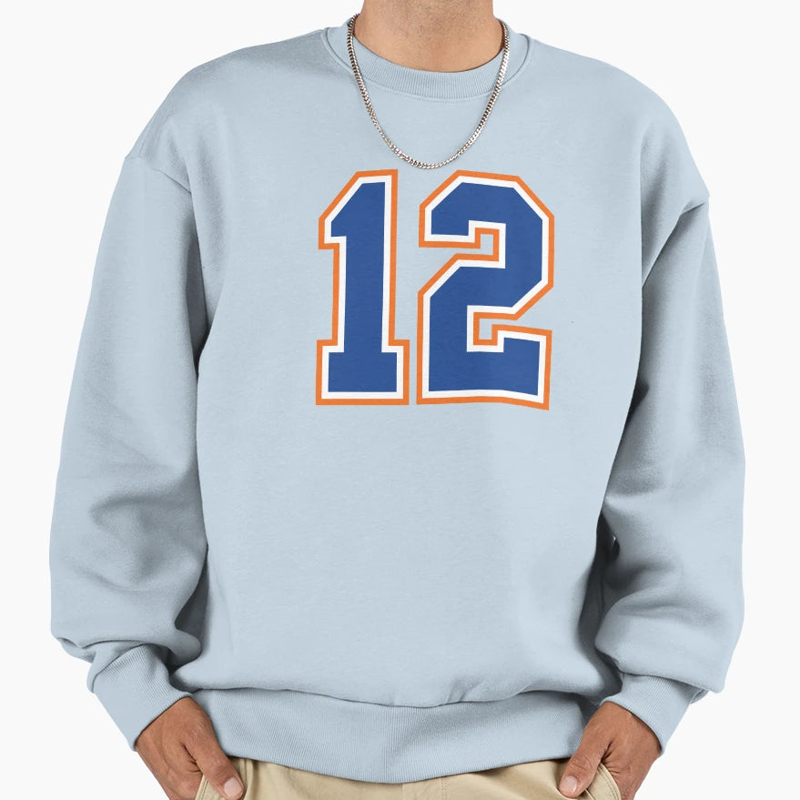 Twelve Jersey Number Sports 12 Sweatshirt - Minimalist Print for Adults - T-Shirt, Sweatshirt, Hoodie