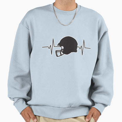 Heartbeat Pulse Football Helmet Sweatshirt - Graphic Print Unisex - T-Shirt, Sweatshirt, Hoodie