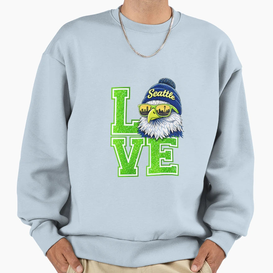 Sea Hawks High School Spirit Go Sweatshirt - Minimalist Print for Adults - T-Shirt, Sweatshirt, Hoodie