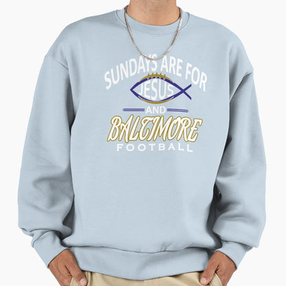 Baltimore Pro Football And Jesus Sweatshirt - Fun Novelty Design Men Women - T-Shirt, Sweatshirt, Hoodie