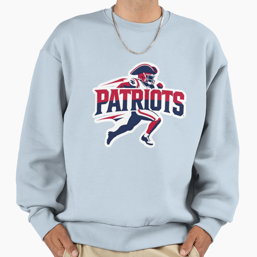 New England Patriots Football Decal Sweatshirt - Streetwear Style Unisex - T-Shirt, Sweatshirt, Hoodie
