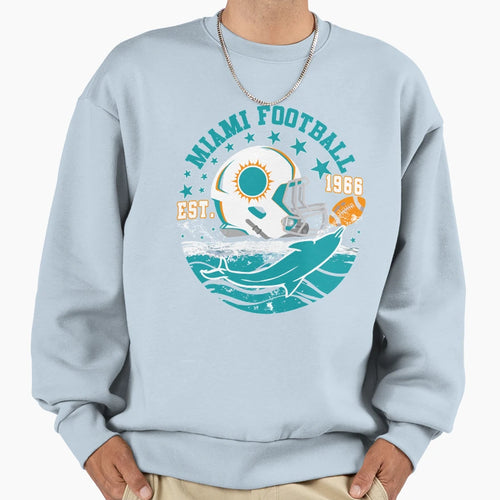 Miami Est 1966 Football Helmet Sweatshirt - Unique Graphic Men Women - T-Shirt, Sweatshirt, Hoodie