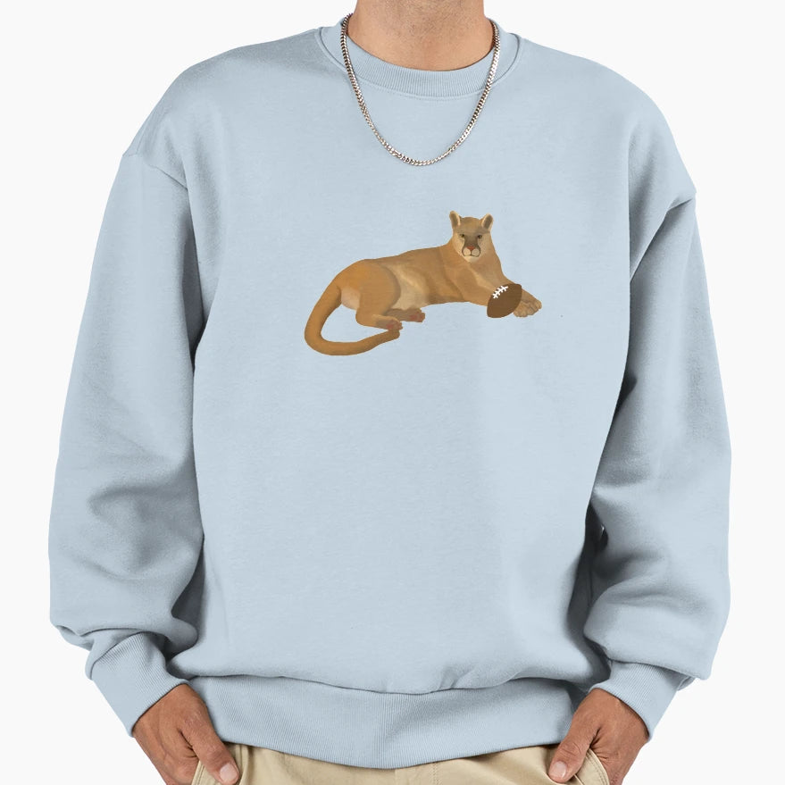 Football Cougar Sweatshirt - Graphic Print Men Women - T-Shirt, Sweatshirt, Hoodie