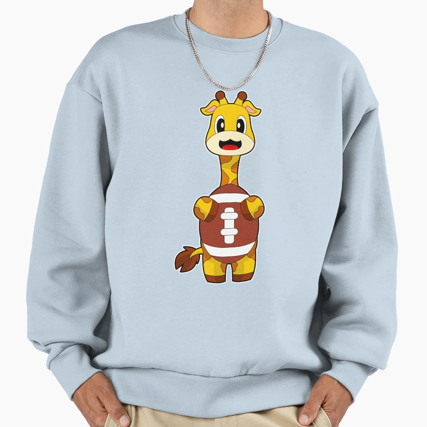 Giraffe American Football Sports Sweatshirt - Unique Graphic for Adults - T-Shirt, Sweatshirt, Hoodie