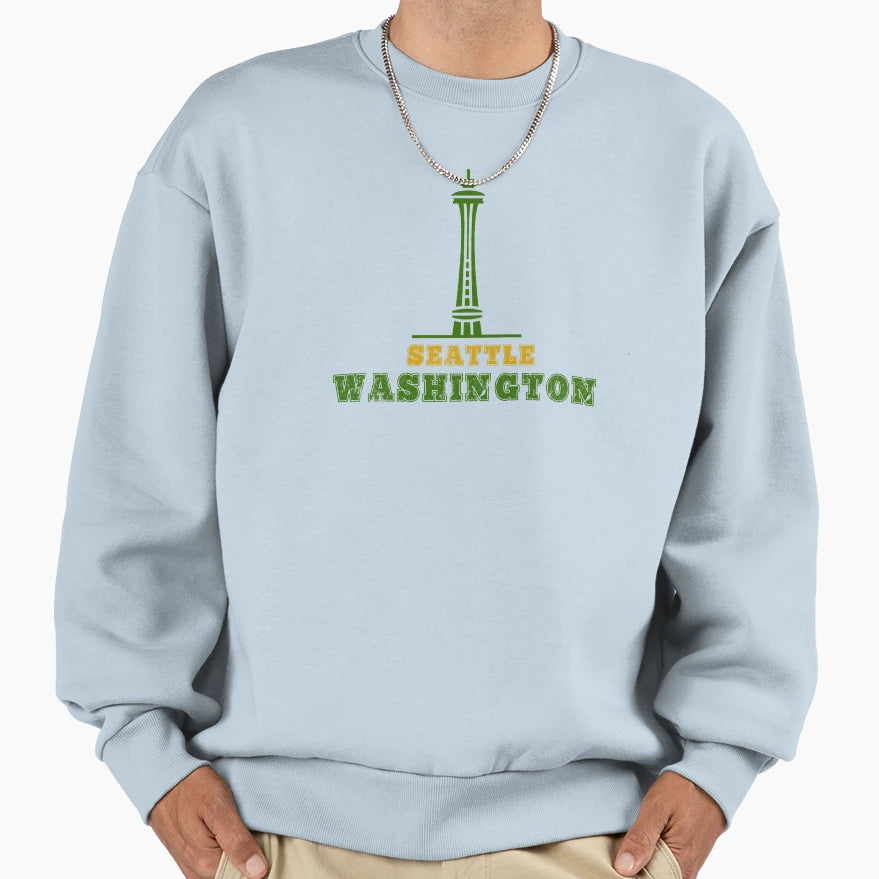 Seattle Washington Sweatshirt - Custom Art Print Men Women - T-Shirt, Sweatshirt, Hoodie