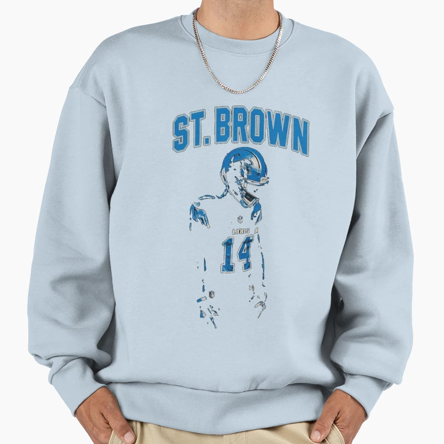 Amon Ra St Brown Detroit Lions Sweatshirt - Aesthetic Graphic Unisex - T-Shirt, Sweatshirt, Hoodie