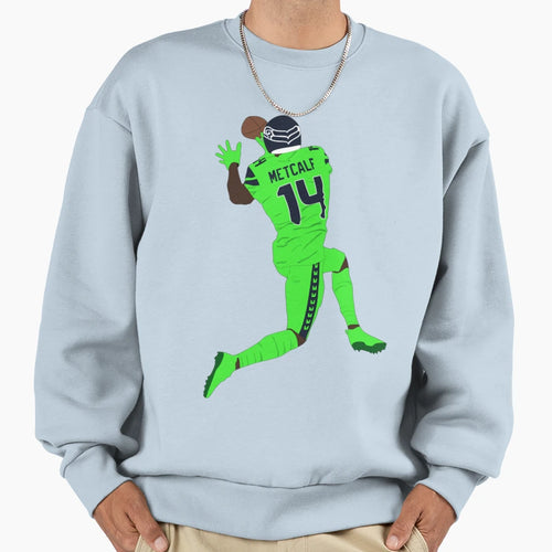 Dk Metcalf Number 14 Metcalf Receive Sweatshirt - Graphic Print for Adults - T-Shirt, Sweatshirt, Hoodie