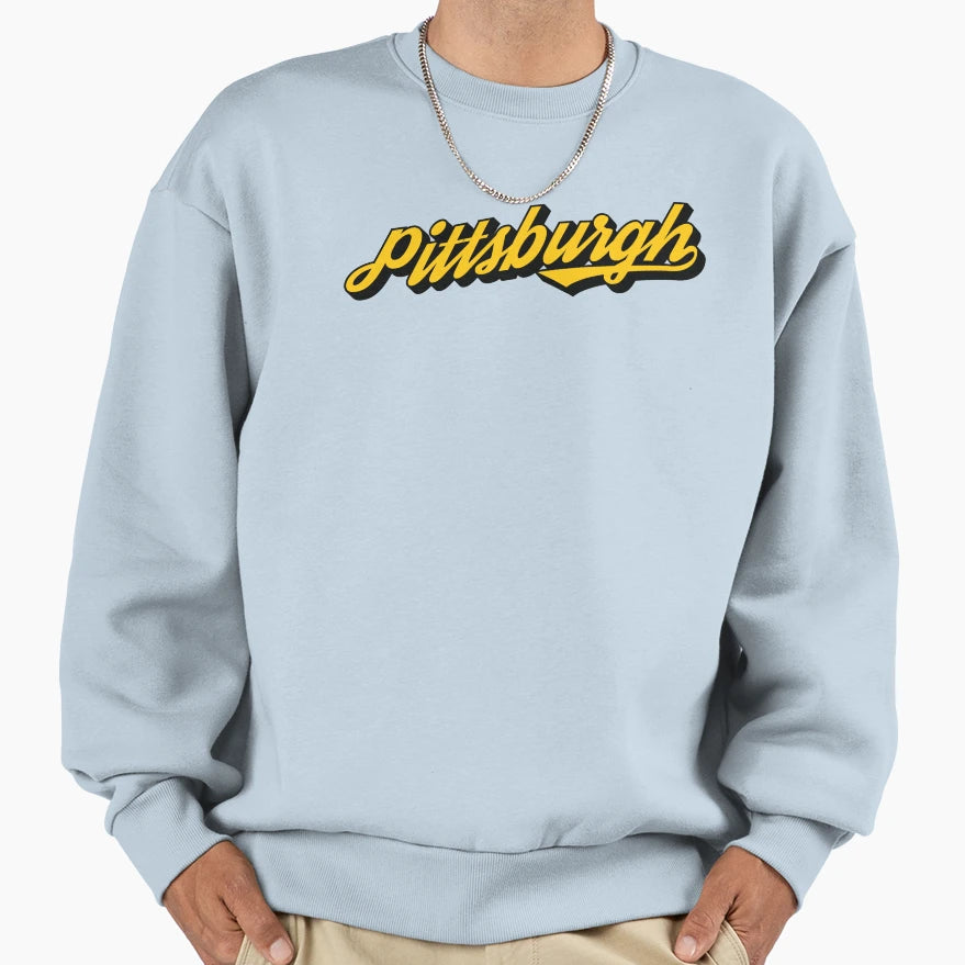 Pittsburgh Script Sweatshirt - Aesthetic Graphic Men Women - T-Shirt, Sweatshirt, Hoodie