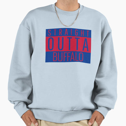 Straight Outta Buffalo Football Sweatshirt - Minimalist Print Men Women - T-Shirt, Sweatshirt, Hoodie