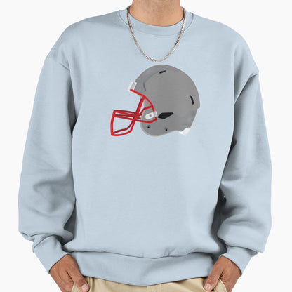 Grey Modern Football Helmet Sweatshirt - Aesthetic Graphic Men Women - T-Shirt, Sweatshirt, Hoodie