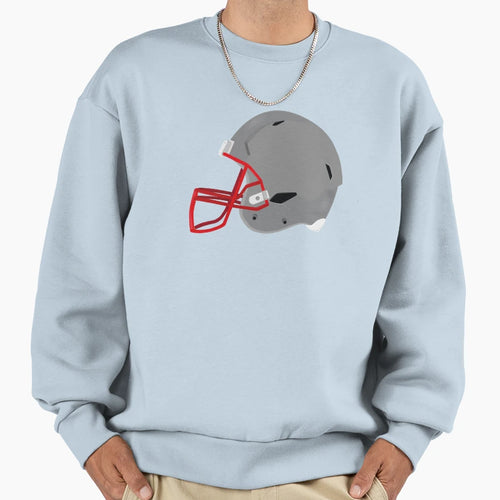 Grey Modern Football Helmet Sweatshirt - Aesthetic Graphic Men Women - T-Shirt, Sweatshirt, Hoodie