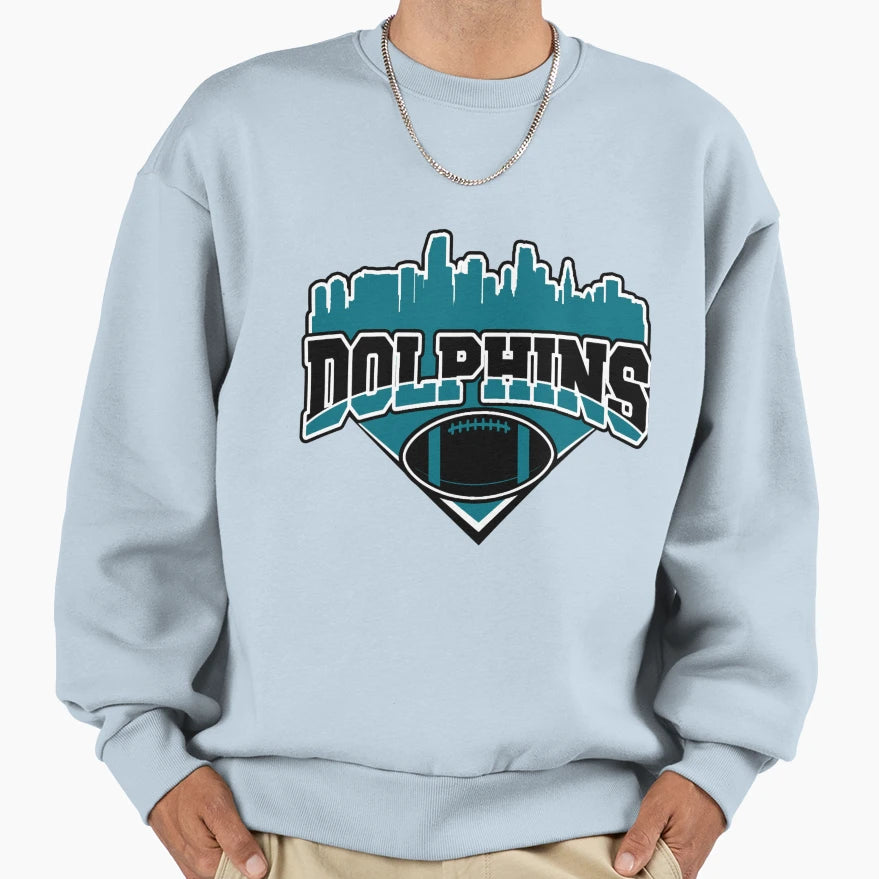 Football Miami Dolphins Sweatshirt - Minimalist Print Men Women - T-Shirt, Sweatshirt, Hoodie