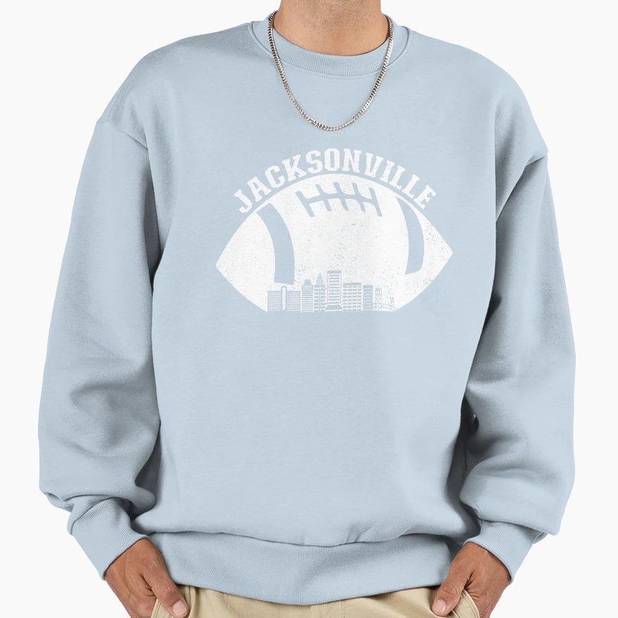 Jacksonville Skyline Football Fan Sweatshirt - Trendy Graphic Men Women - T-Shirt, Sweatshirt, Hoodie