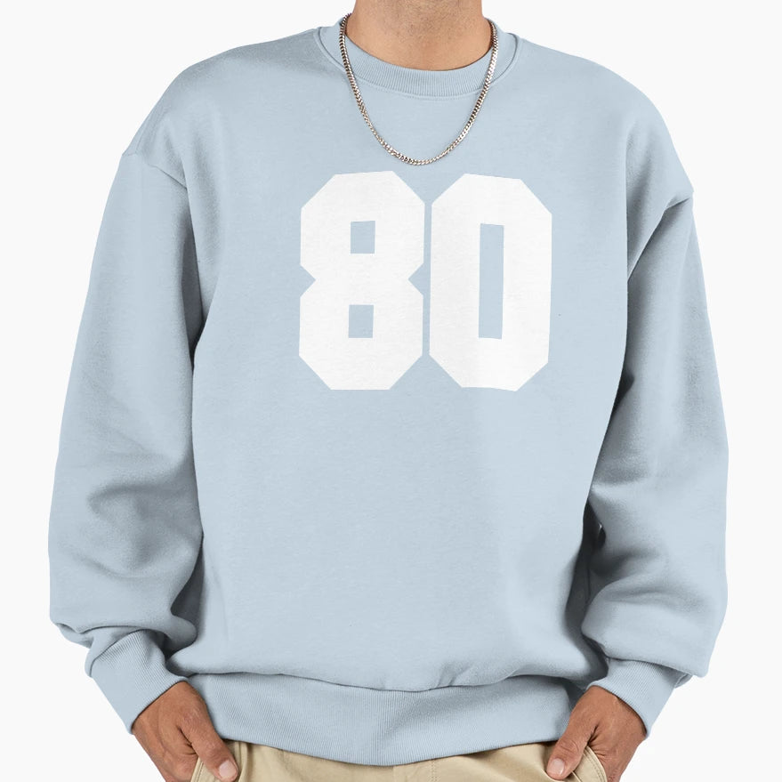 80 Number Cleveland Sports Eighty Sweatshirt - Novelty Apparel for Adults - T-Shirt, Sweatshirt, Hoodie