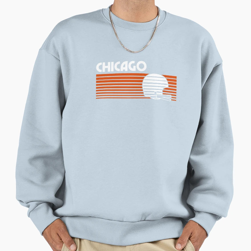 Chicago Football Helmet Game Day Sweatshirt - Aesthetic Graphic Men Women - T-Shirt, Sweatshirt, Hoodie