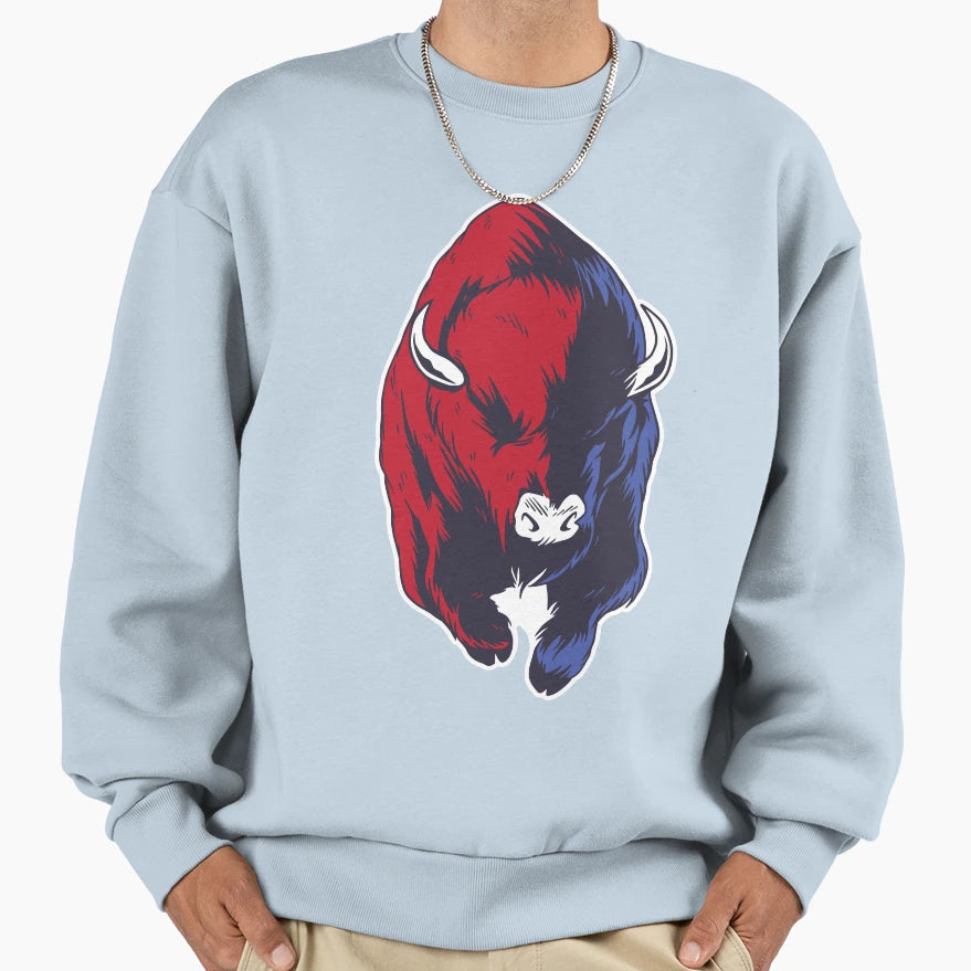 Angry Duality Bull Sweatshirt - Aesthetic Graphic Men Women - T-Shirt, Sweatshirt, Hoodie