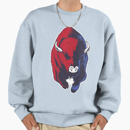 Angry Duality Bull Sweatshirt - Aesthetic Graphic Men Women - T-Shirt, Sweatshirt, Hoodie