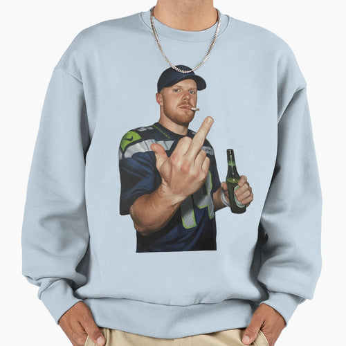 Meme Sam Darnold Middle Finge Black 90S Sweatshirt - Novelty Apparel Unisex - T-Shirt, Sweatshirt, Hoodie