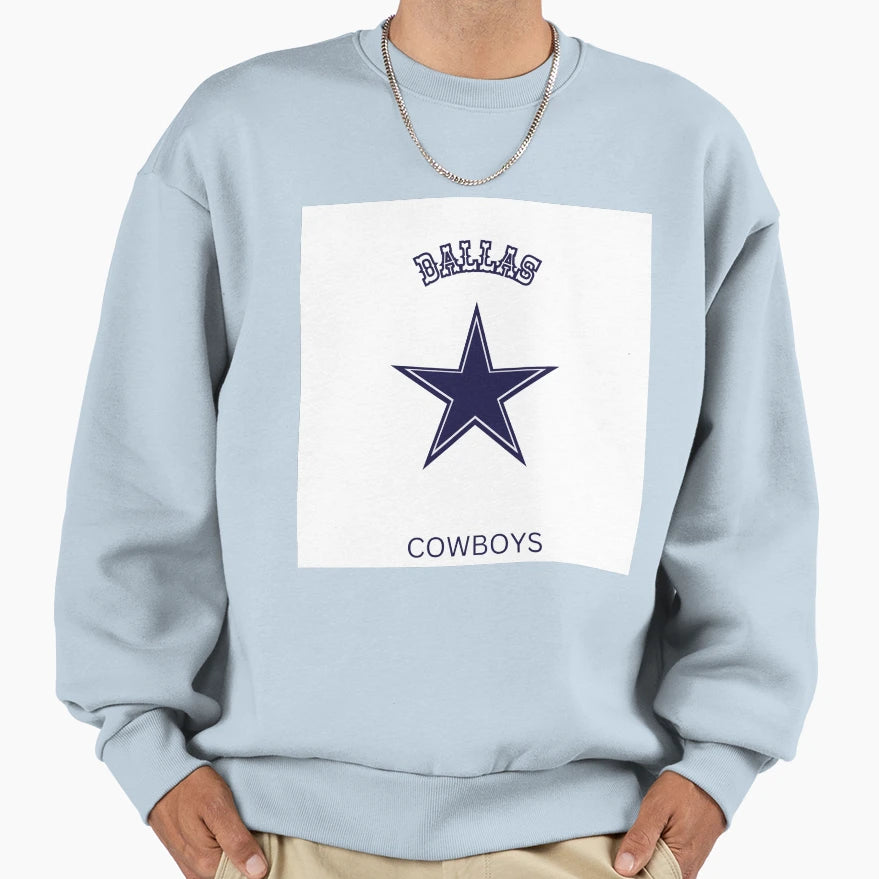 White Dallas Cowboys Sweatshirt - Aesthetic Graphic Men Women - T-Shirt, Sweatshirt, Hoodie
