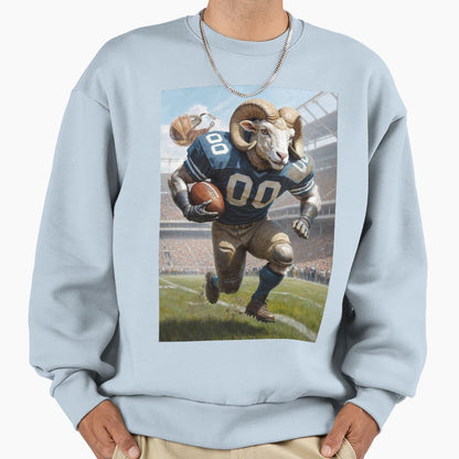 Old School Gridiron Ram Mascot Sweatshirt - Aesthetic Graphic Men Women - T-Shirt, Sweatshirt, Hoodie