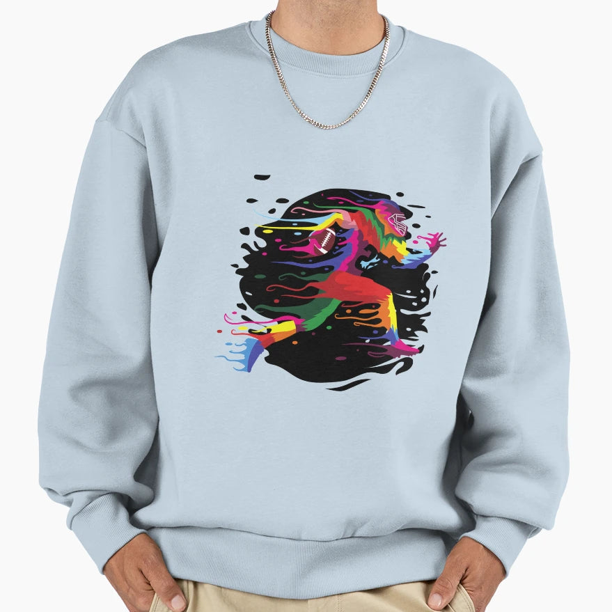 American Football Player Sweatshirt - Graphic Print Men Women - T-Shirt, Sweatshirt, Hoodie