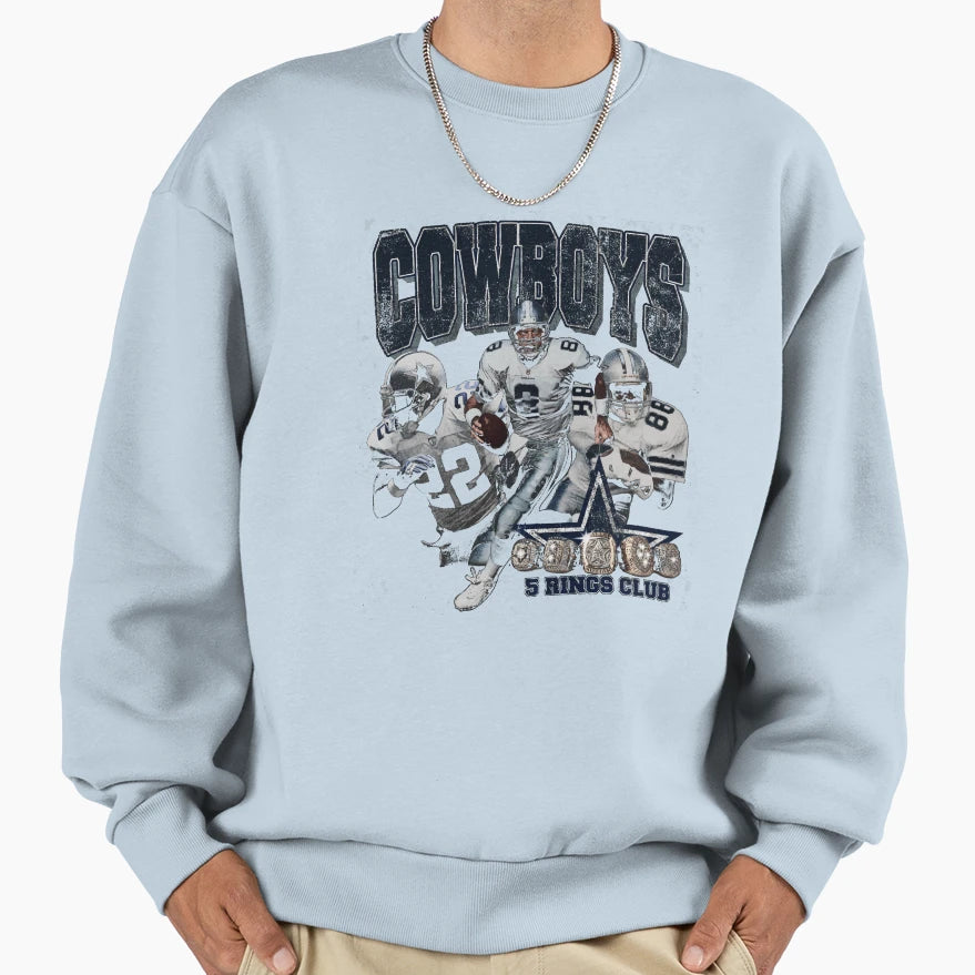 Dallas 5 Rings Club Sweatshirt - Minimalist Print Unisex - T-Shirt, Sweatshirt, Hoodie